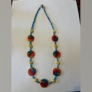 Jelly's Jewelry and Boutique Handcrafted Rainbow Tie Dye Shell Beaded Necklace